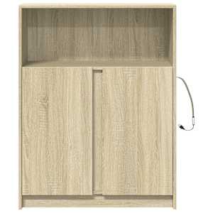Příborník LED dub sonoma 77 x 34 x 100 cm kompozitní dřevo - obrázek 6