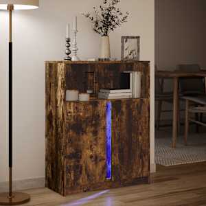 Příborník LED kouřový dub 77 x 34 x 100 cm kompozitní dřevo - obrázek 5