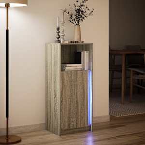 Příborník LED dub sonoma 42,5 x 34 x 100 cm kompozitní dřevo - obrázek 5