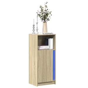 Příborník LED dub sonoma 42,5 x 34 x 100 cm kompozitní dřevo - obrázek 1