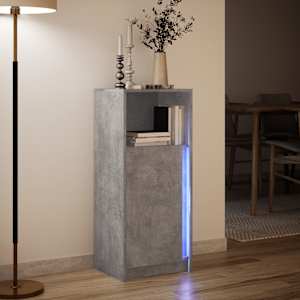 Příborník LED betonově šedý 42,5 x 34 x 100 cm kompozitní dřevo - obrázek 5