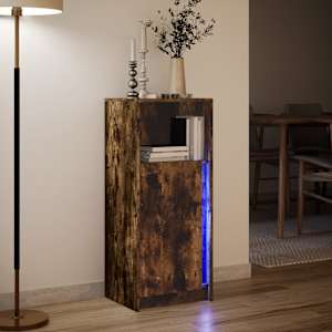 Příborník LED kouřový dub 42,5 x 34 x 100 cm kompozitní dřevo - obrázek 5