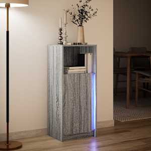 Příborník LED šedý sonoma 42,5 x 34 x 100 cm kompozitní dřevo - obrázek 5