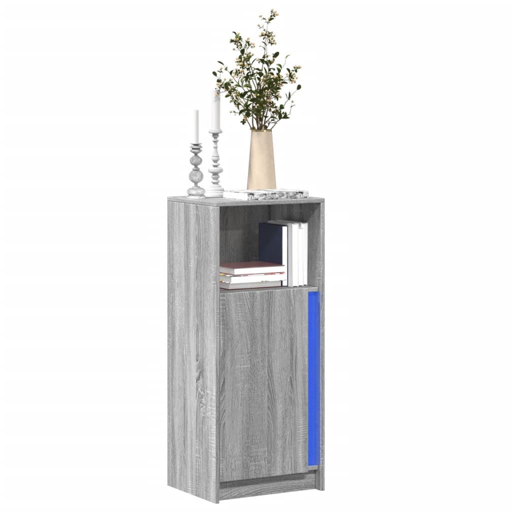 vidaXL LED-Sideboard Grau Sonoma 42,5x34x100 cm Holzwerkstoff