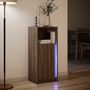Příborník LED hnědý dub 42,5 x 34 x 100 cm kompozitní dřevo - obrázek 5