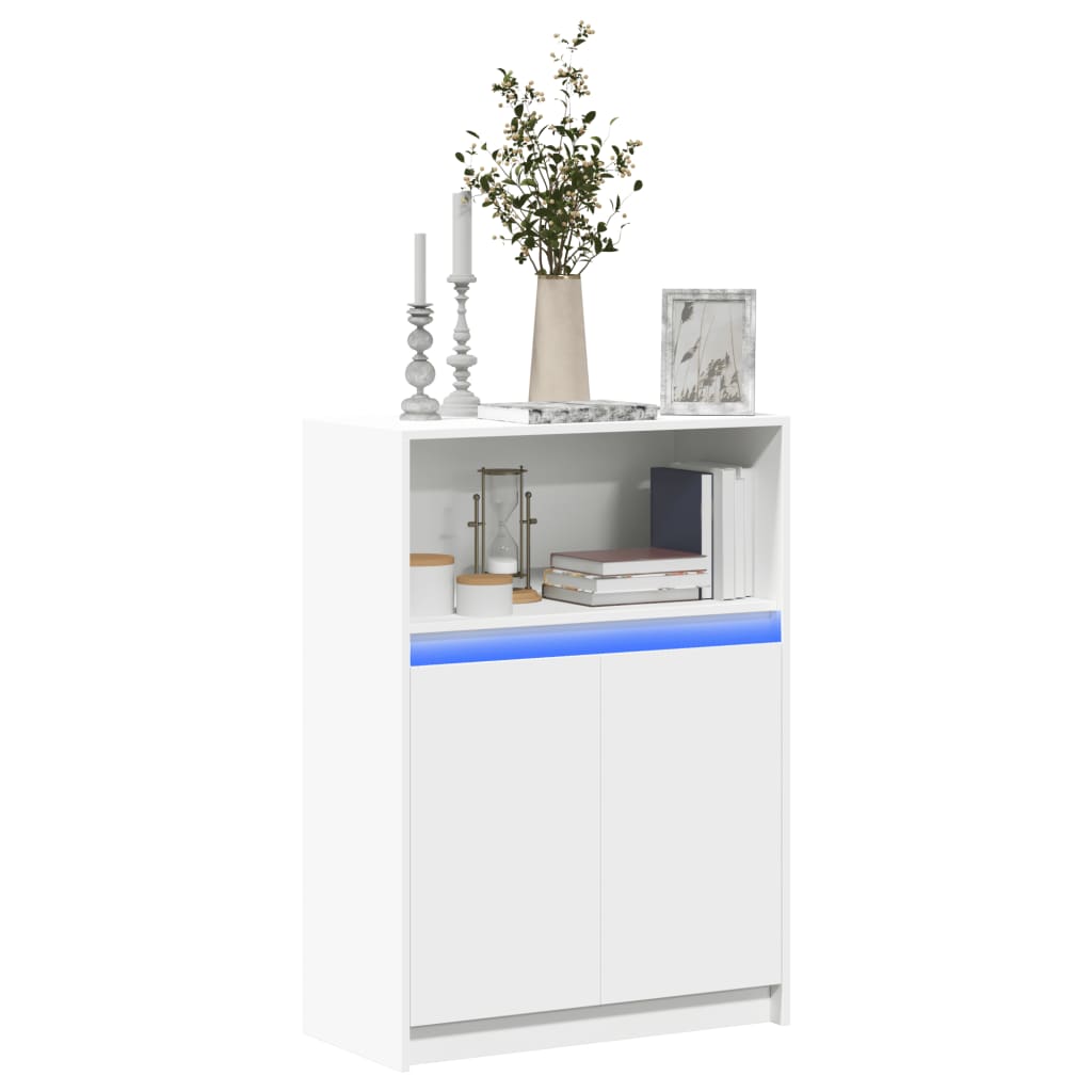 vidaXL Sideboard mit LED Weiß 72x34x100 cm Holzwerkstoff