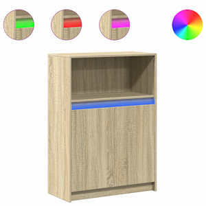 Příborník LED dub sonoma 72 x 34 x 100 cm kompozitní dřevo - obrázek 2