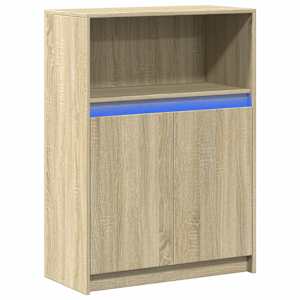 Příborník LED dub sonoma 72 x 34 x 100 cm kompozitní dřevo - obrázek 3