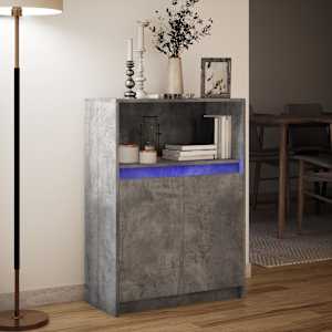 Příborník LED betonově šedý 72 x 34 x 100 cm kompozitní dřevo - obrázek 5