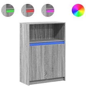 Příborník LED šedý sonoma 72 x 34 x 100 cm kompozitní dřevo - obrázek 2