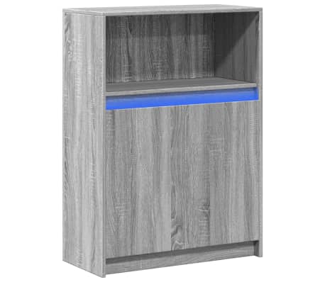 vidaXL Dressoir met LED 72x34x100 cm bewerkt hout grijs sonoma eiken