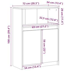 Příborník LED šedý sonoma 72 x 34 x 100 cm kompozitní dřevo - obrázek 14