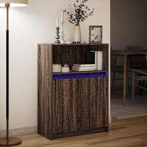 Příborník LED hnědý dub 72 x 34 x 100 cm kompozitní dřevo - obrázek 5