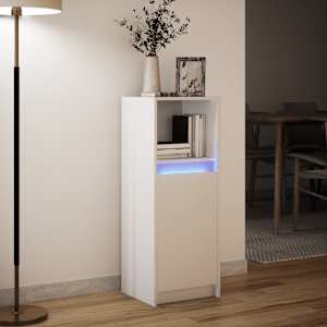 Příborník LED bílý 38 x 34 x 100 cm kompozitní dřevo - obrázek 5