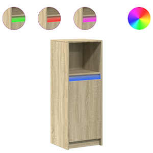 Příborník LED dub sonoma 38 x 34 x 100 cm kompozitní dřevo - obrázek 2