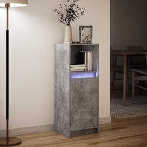 Příborník LED betonově šedý 38 x 34 x 100 cm kompozitní dřevo - obrázek 5