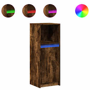Příborník LED kouřový dub 38 x 34 x 100 cm kompozitní dřevo - obrázek 2