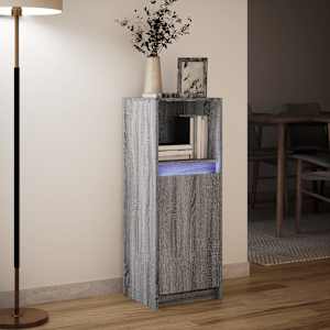 Příborník LED šedý sonoma 38 x 34 x 100 cm kompozitní dřevo - obrázek 5