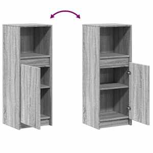 Příborník LED šedý sonoma 38 x 34 x 100 cm kompozitní dřevo - obrázek 9