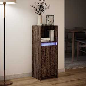 Příborník LED hnědý dub 38 x 34 x 100 cm kompozitní dřevo - obrázek 5