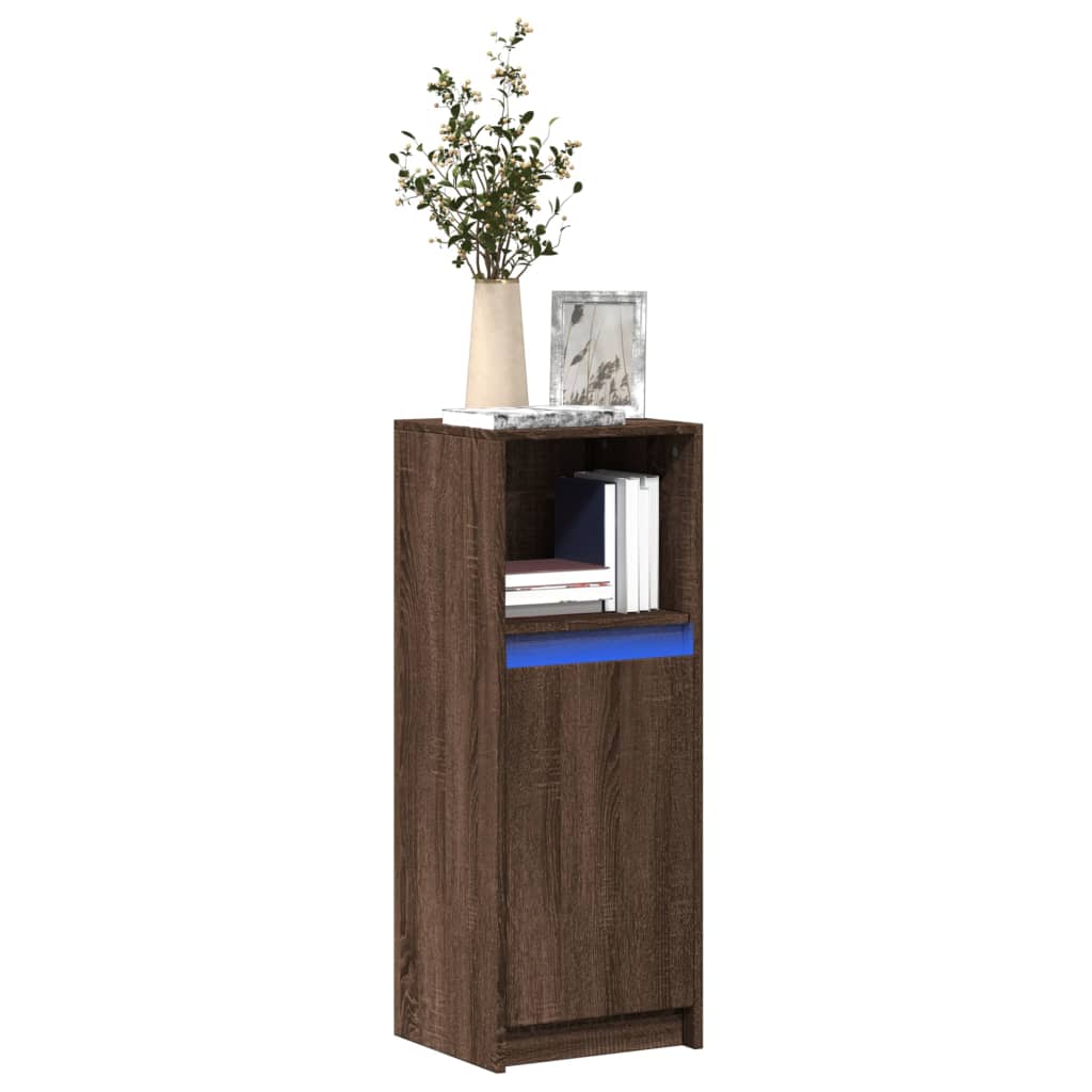 vidaXL LED-Sideboard Braun Eichen-Optik 38x34x100 cm Holzwerkstoff