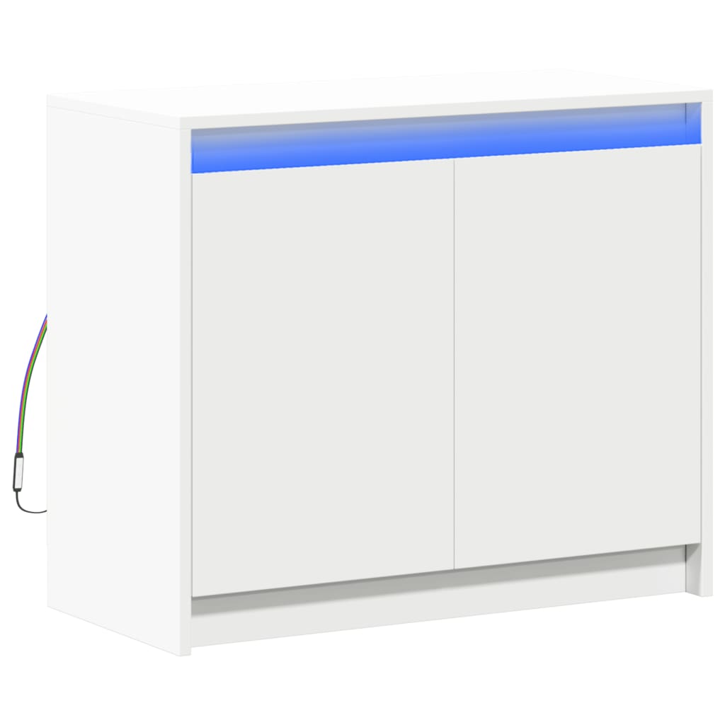 vidaXL Dulap cu LED, alb, 72x34x61 cm, lemn prelucrat