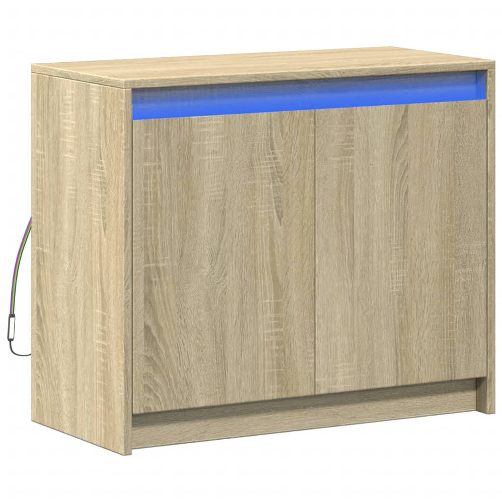 vidaXL Dressoir met LED 72x34x61 cm bewerkt hout sonoma eikenkleurig afbeelding