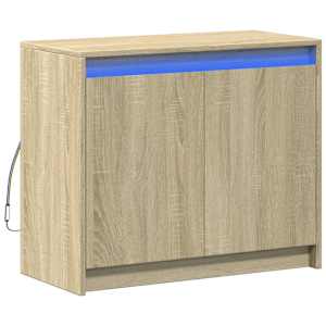Příborník LED dub sonoma 72 x 34 x 61 cm kompozitní dřevo - obrázek 3