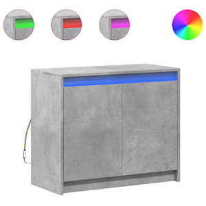 Příborník LED betonově šedý 72 x 34 x 61 cm kompozitní dřevo - obrázek 2