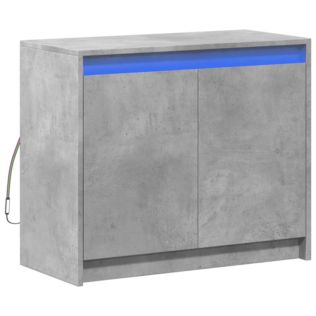 vidaXL Dressoir met LED 72x34x61 cm bewerkt hout betongrijs afbeelding
