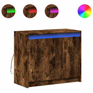 Příborník LED kouřový dub 72 x 34 x 61 cm kompozitní dřevo - obrázek 2