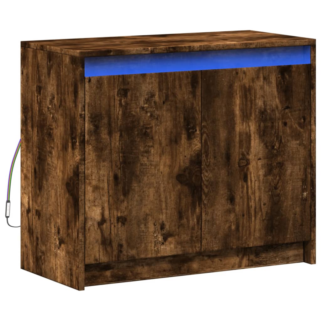 Thumbnail - vidaXL LED-Sideboard Räuchereiche 72x34x61 cm Holzwerkstoff