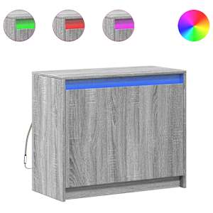 vidaXL puhvetkapp LED-tulega, hall Sonoma tamm, 72x34x61 cm, tehispuit