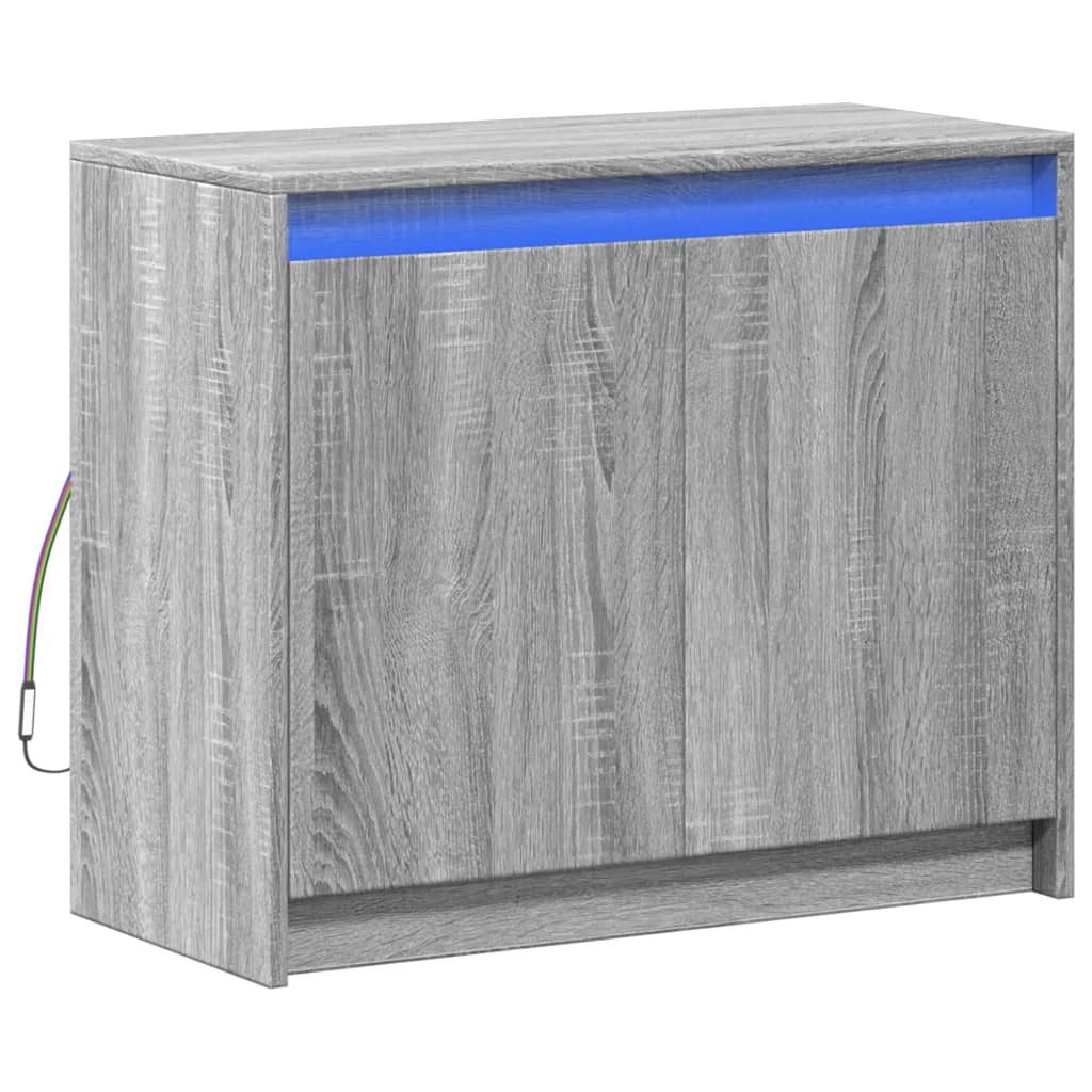 Thumbnail - vidaXL LED-Sideboard Grau Sonoma 72x34x61 cm Holzwerkstoff
