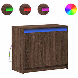 Příborník LED hnědý dub 72 x 34 x 61 cm kompozitní dřevo - obrázek 2