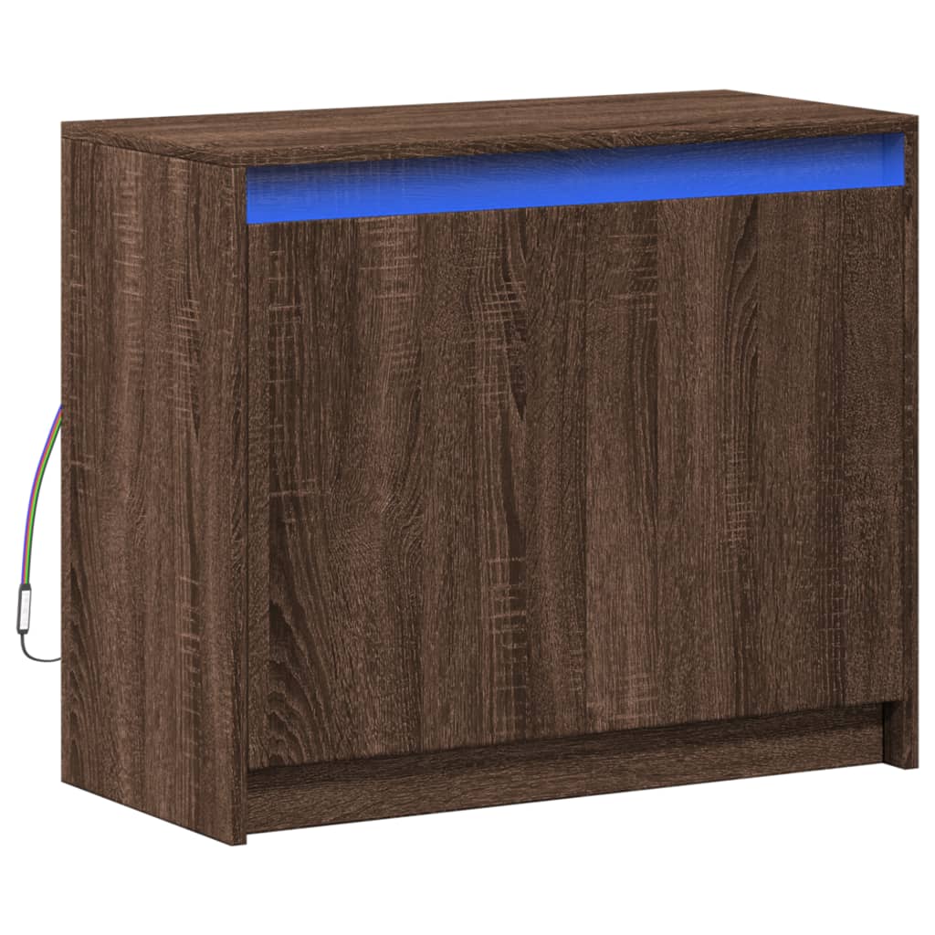vidaXL Dressoir met LED 72x34x61 cm bewerkt hout bruin eikenkleur afbeelding
