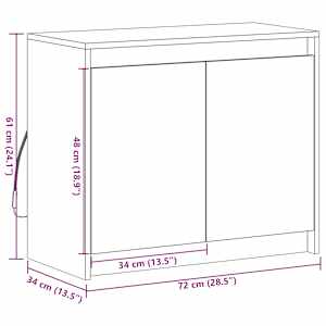 Příborník LED hnědý dub 72 x 34 x 61 cm kompozitní dřevo - obrázek 14