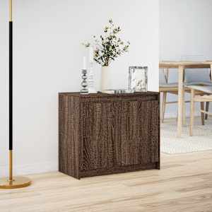 Příborník LED hnědý dub 72 x 34 x 61 cm kompozitní dřevo - obrázek 4