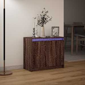 Příborník LED hnědý dub 72 x 34 x 61 cm kompozitní dřevo - obrázek 5