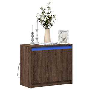 Příborník LED hnědý dub 72 x 34 x 61 cm kompozitní dřevo - obrázek 1