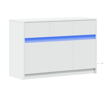 vidaXL Dulap TV cu LED, alb, 91x34x61 cm, lemn prelucrat