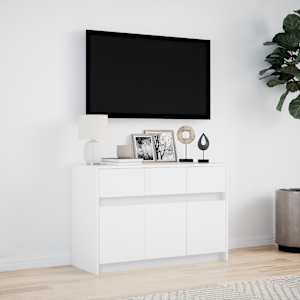 TV skříňka s LED bílá 91 x 34 x 61 cm kompozitní dřevo - obrázek 4