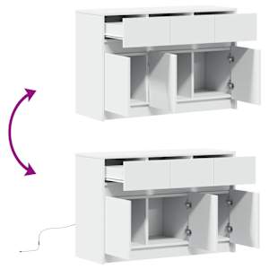 TV skříňka s LED bílá 91 x 34 x 61 cm kompozitní dřevo - obrázek 9