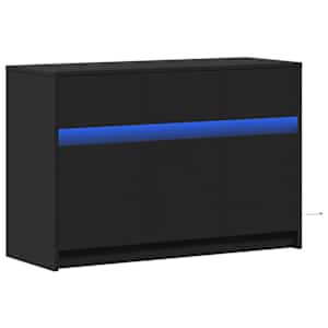 vidaXL TV skapītis ar LED, melns, 91x34x61 cm, inženierijas koks