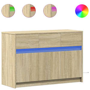 TV skříňka s LED dub sonoma 91 x 34 x 61 cm kompozitní dřevo - obrázek 2