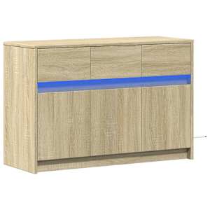 TV skříňka s LED dub sonoma 91 x 34 x 61 cm kompozitní dřevo - obrázek 3
