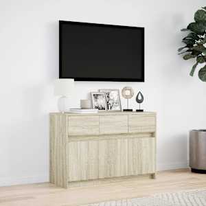 TV skříňka s LED dub sonoma 91 x 34 x 61 cm kompozitní dřevo - obrázek 4