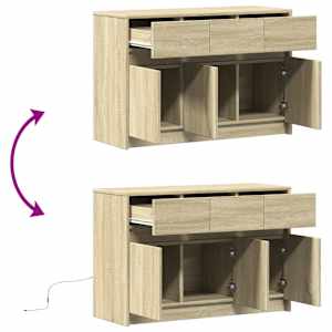 TV skříňka s LED dub sonoma 91 x 34 x 61 cm kompozitní dřevo - obrázek 9