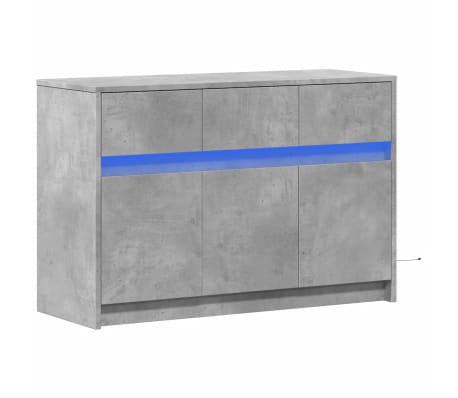 vidaXL telerikapp LED-tuledega, betoonhall, 91x34x61 cm, tehispuit