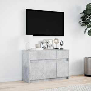 TV skříňka s LED betonově šedá 91 x 34 x 61 cm kompozitní dřevo - obrázek 4
